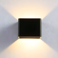 Black modern square LED wall sconce