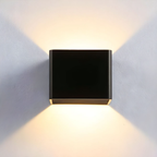 Black modern square LED wall sconce