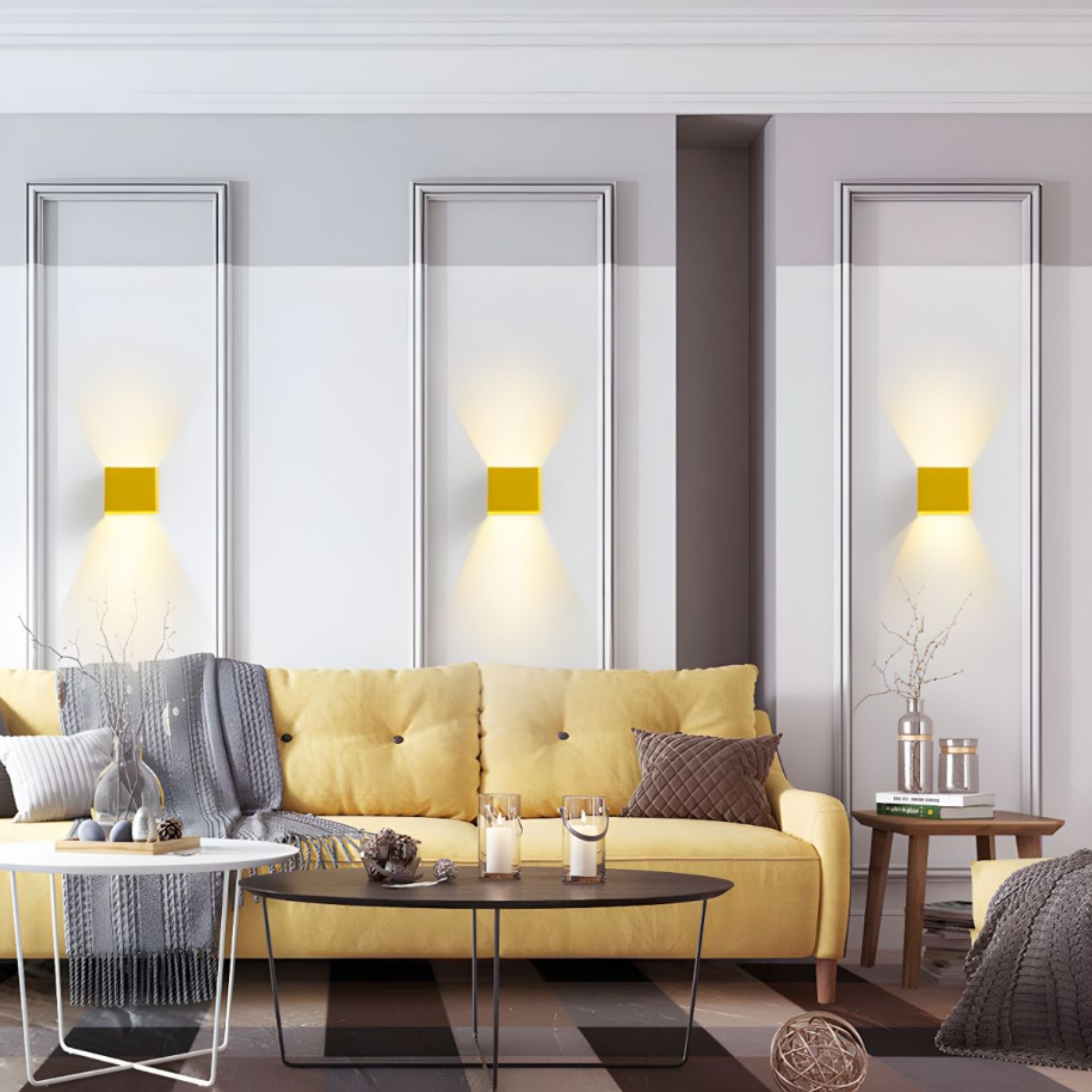 Colorful square LED wall sconce for modern home decor