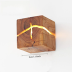 Dimensions of the modern square wood wall sconce