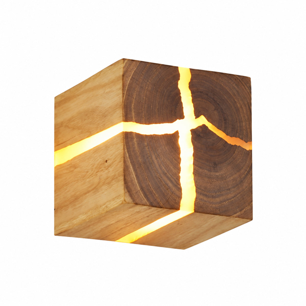 Modern Square Wood Wall Sconce