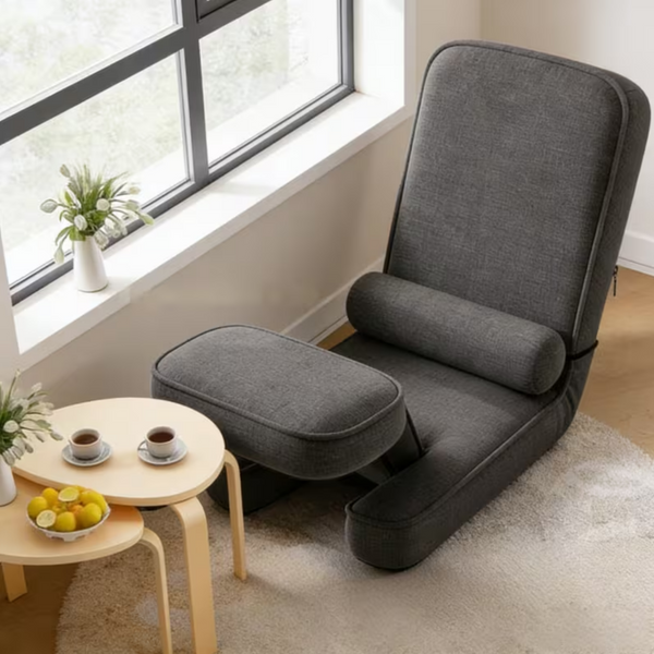 Modern tatami lazy sofa chair in gray color