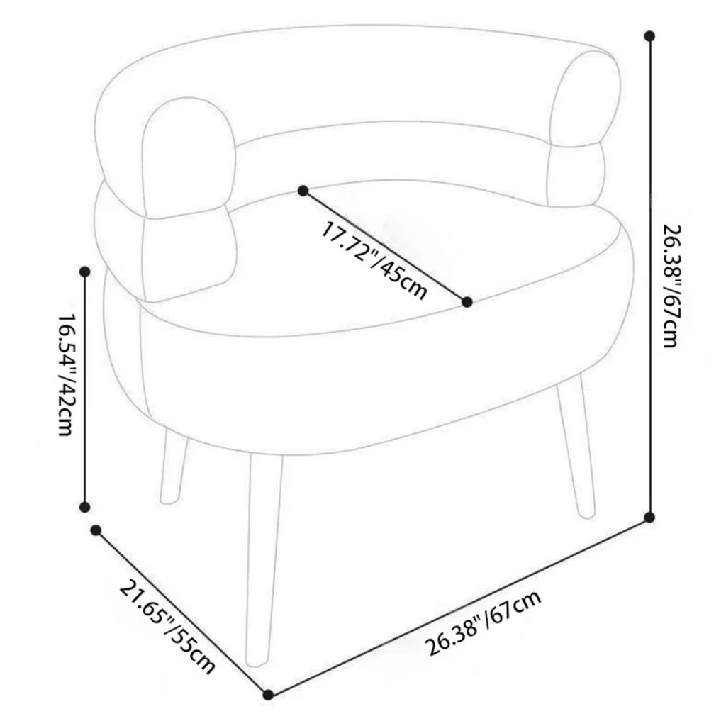 Modern teddy fleece accent chair dimensions and measurements
