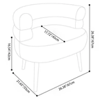 Modern teddy fleece accent chair dimensions and measurements