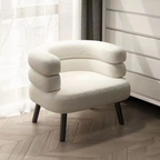 Modern teddy fleece accent chair with metal legs