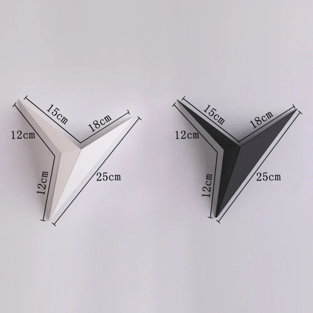 Dimensions of the modern triangle LED wall sconce
