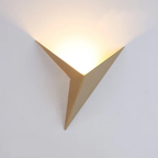 Gold modern triangle LED wall sconce