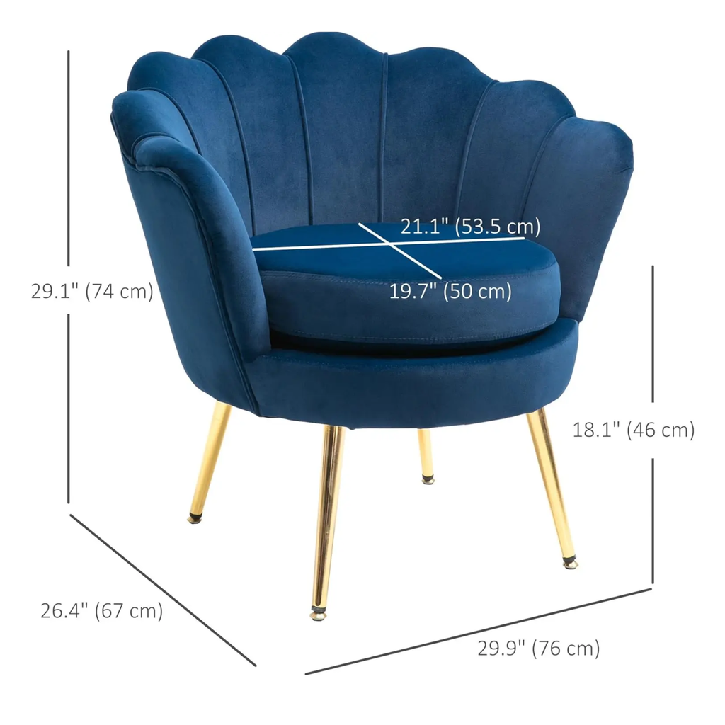 Modern velvet accent chair dimensions