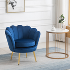 Modern velvet-touch accent chair with gold metal legs