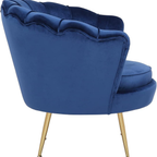 Velvet accent chair with curved backrest for living room