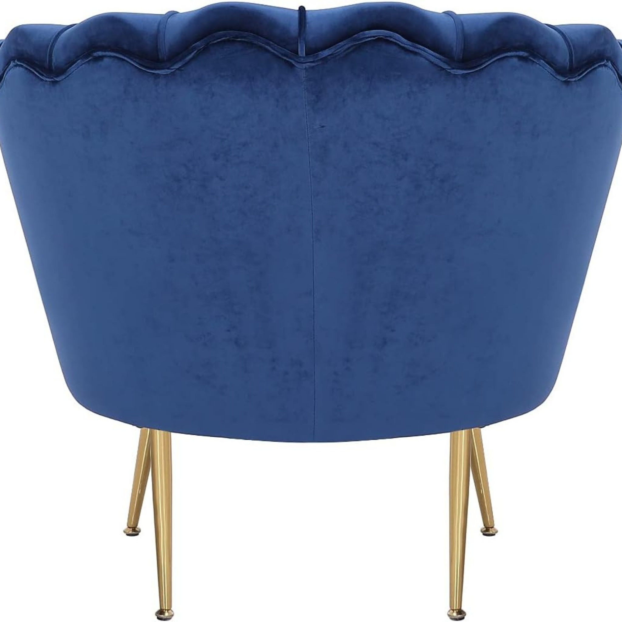 Details of the modern velvet lounge chair with gold metal frame