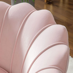 Details of the modern velvet lounge chair with gold metal frame