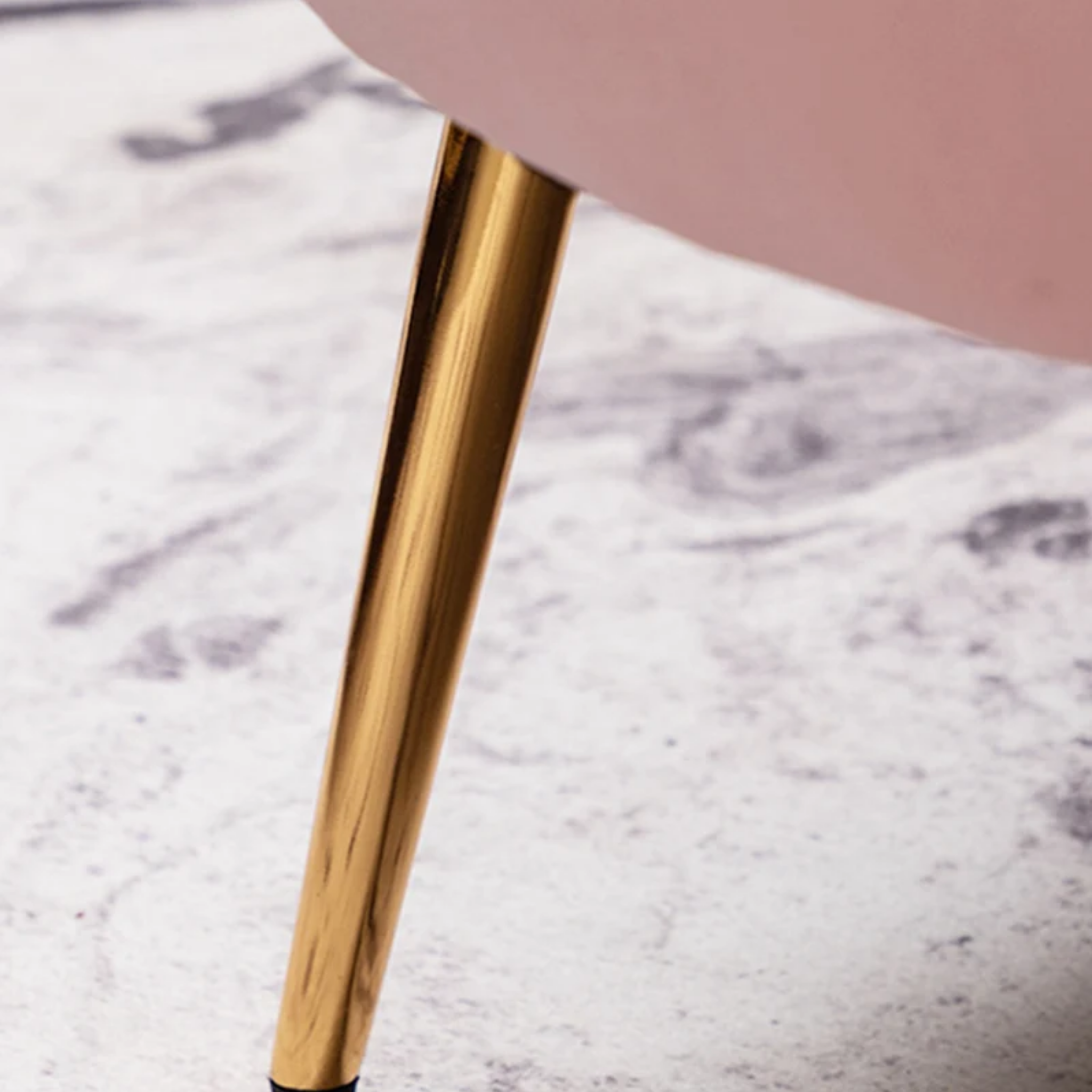 Details of the modern velvet lounge chair with gold metal frame