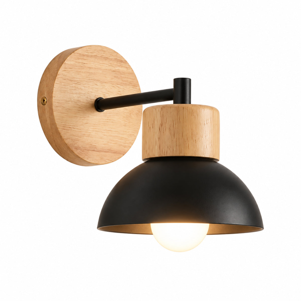 Modern Wood and Iron Wall Sconce