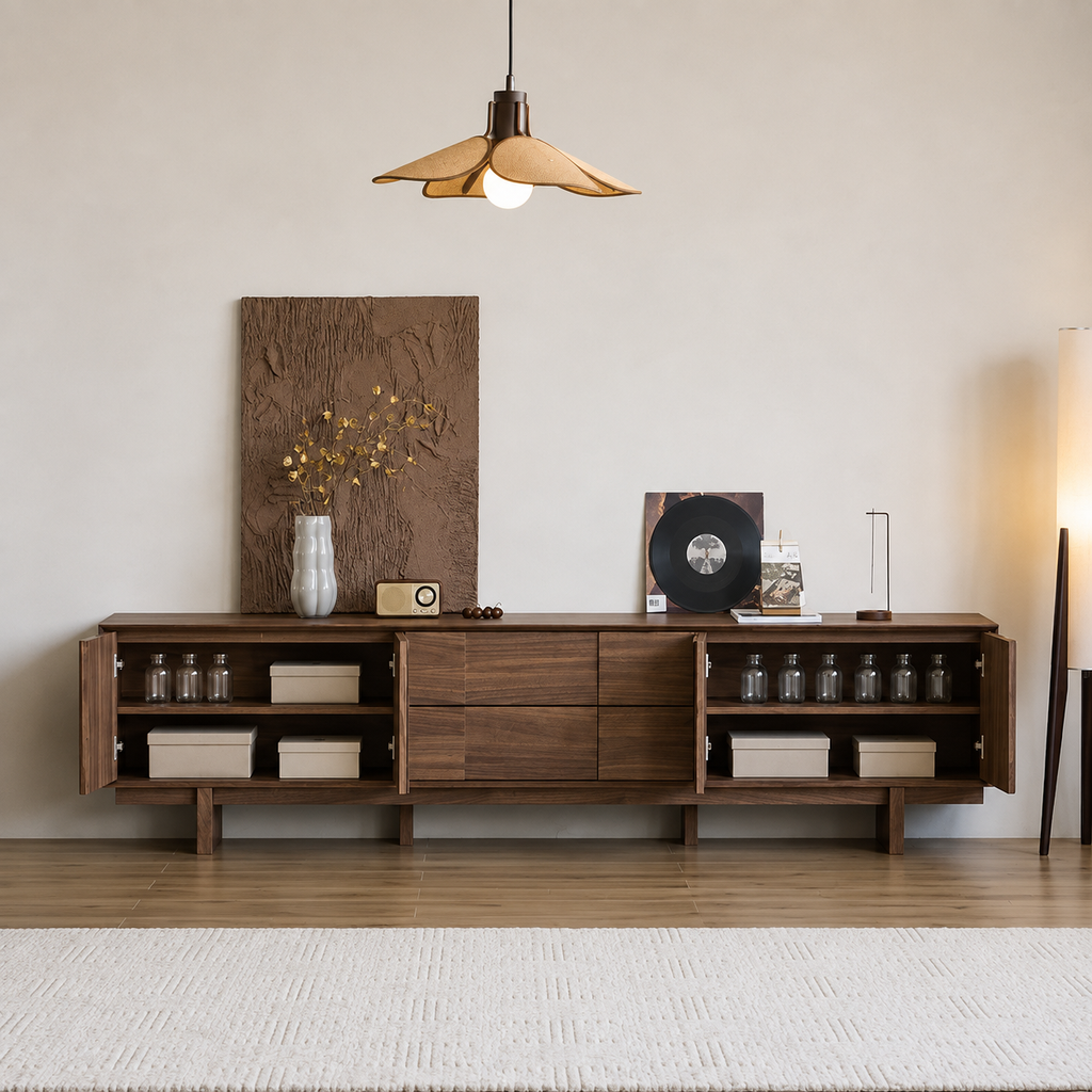 TV Stand Modern Entertainment Center with Storage Cabinet for Living Room Media Console Home Furniture TV Unit Organizer
