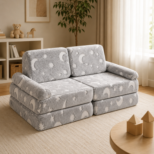 Modular foam play couch for kids