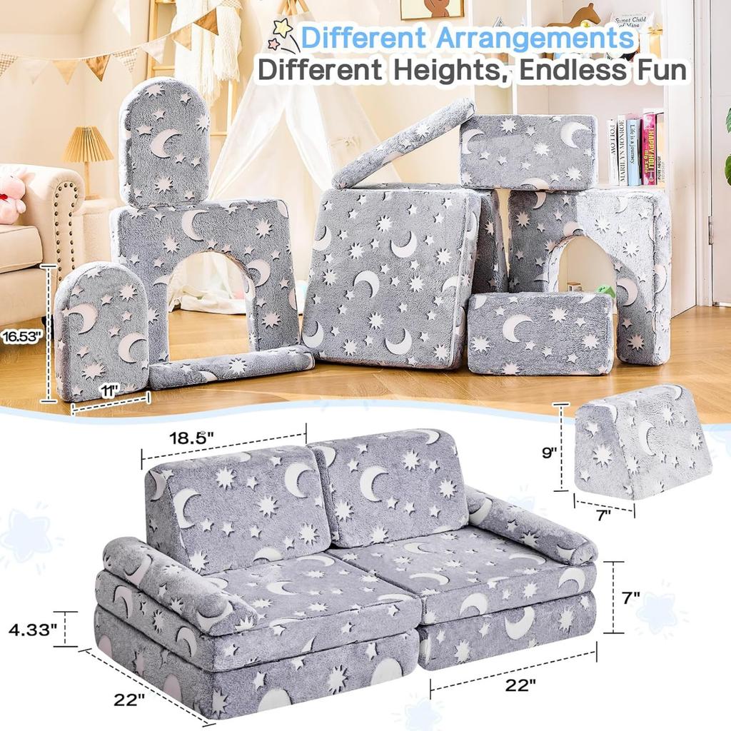 Modular kids play couch dimensions