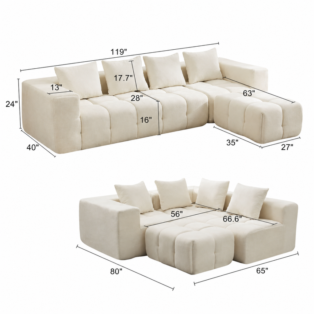 Measurements of modular sectional sofa