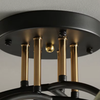 Detail of the multi-light ceiling fixture
