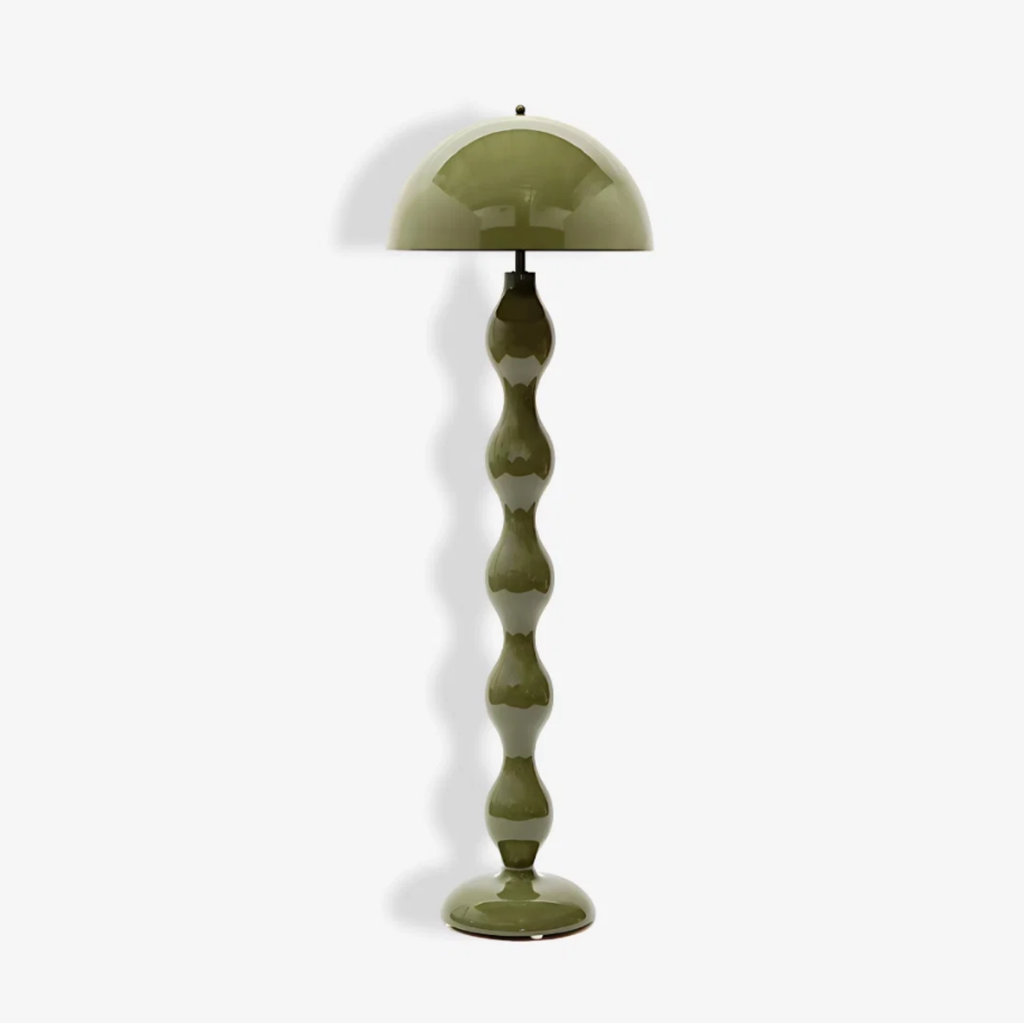 Mushroom floor lamp in green color