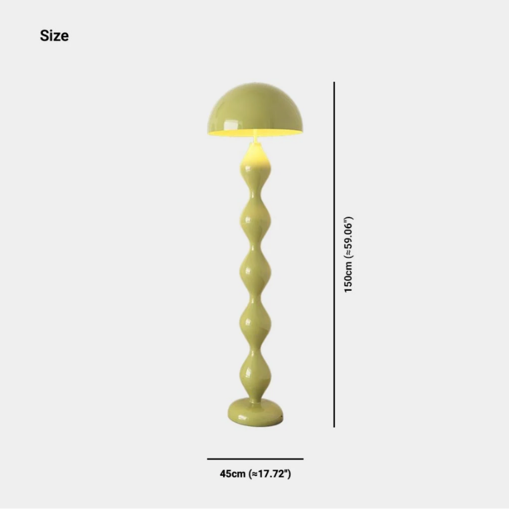 Modern mushroom floor lamp height and dimensions