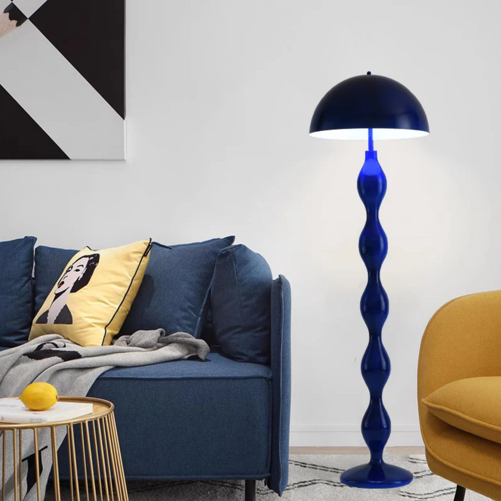 Cream mushroom floor lamp in a hotel interior