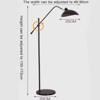Dimensions of the Nordic adjustable floor lamp with marble base