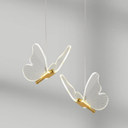 Nordic butterfly LED pendant ceiling light 2 light turned off