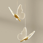 Nordic butterfly LED pendant ceiling light 2 light turned on