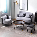 Nordic plaid accent chair in modern living room