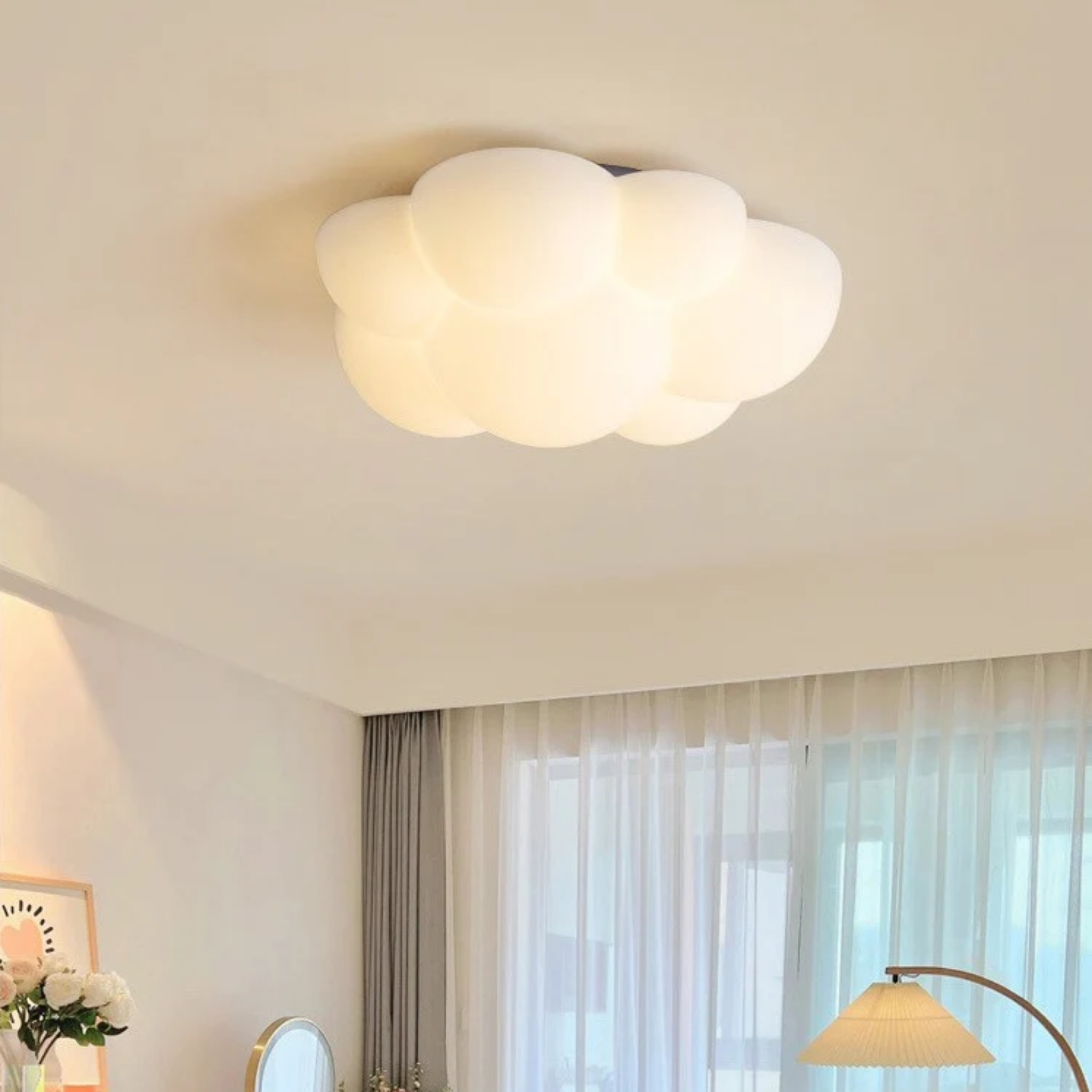 Nordic cloud LED light in a kids study room