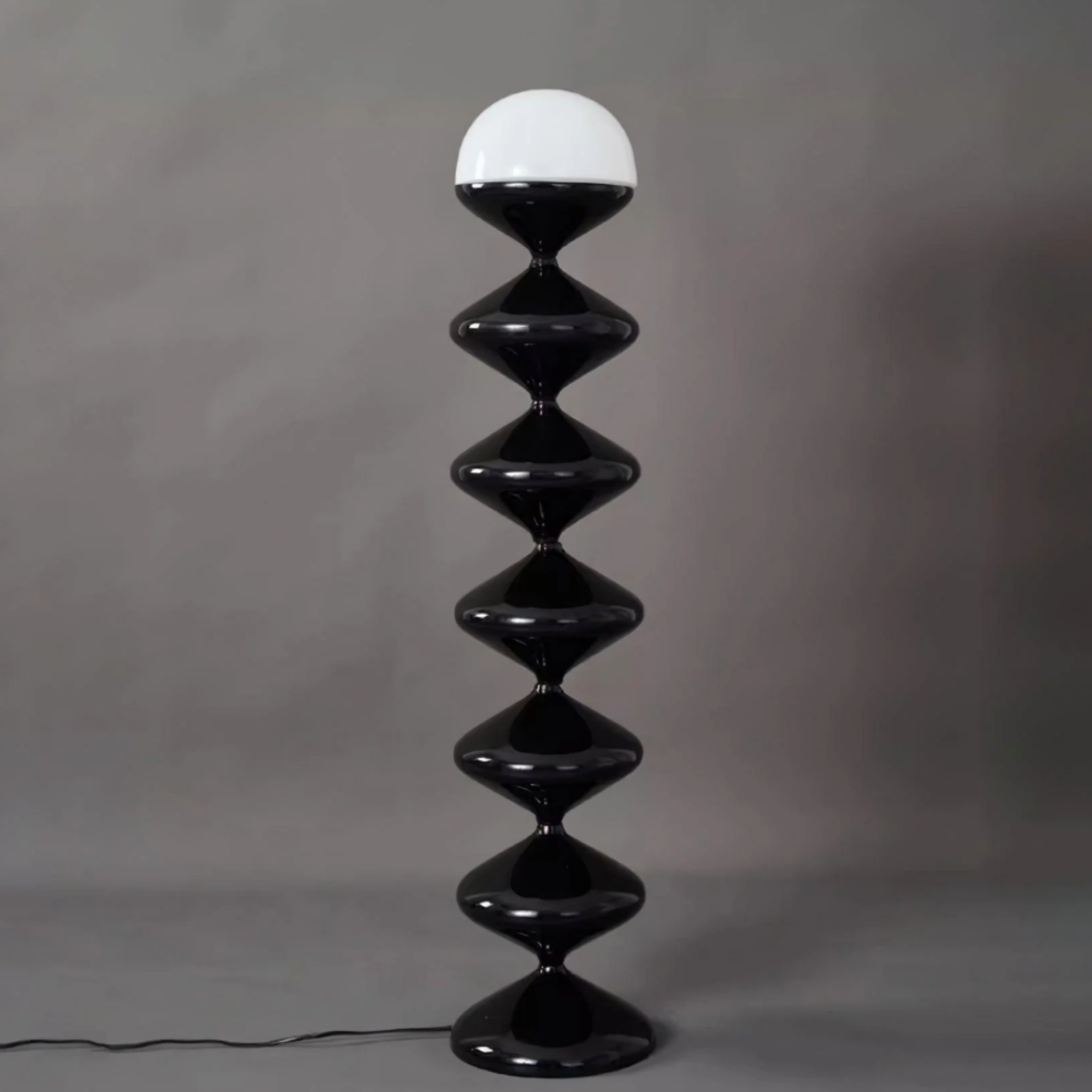 Nordic cream gourd floor lamp in black