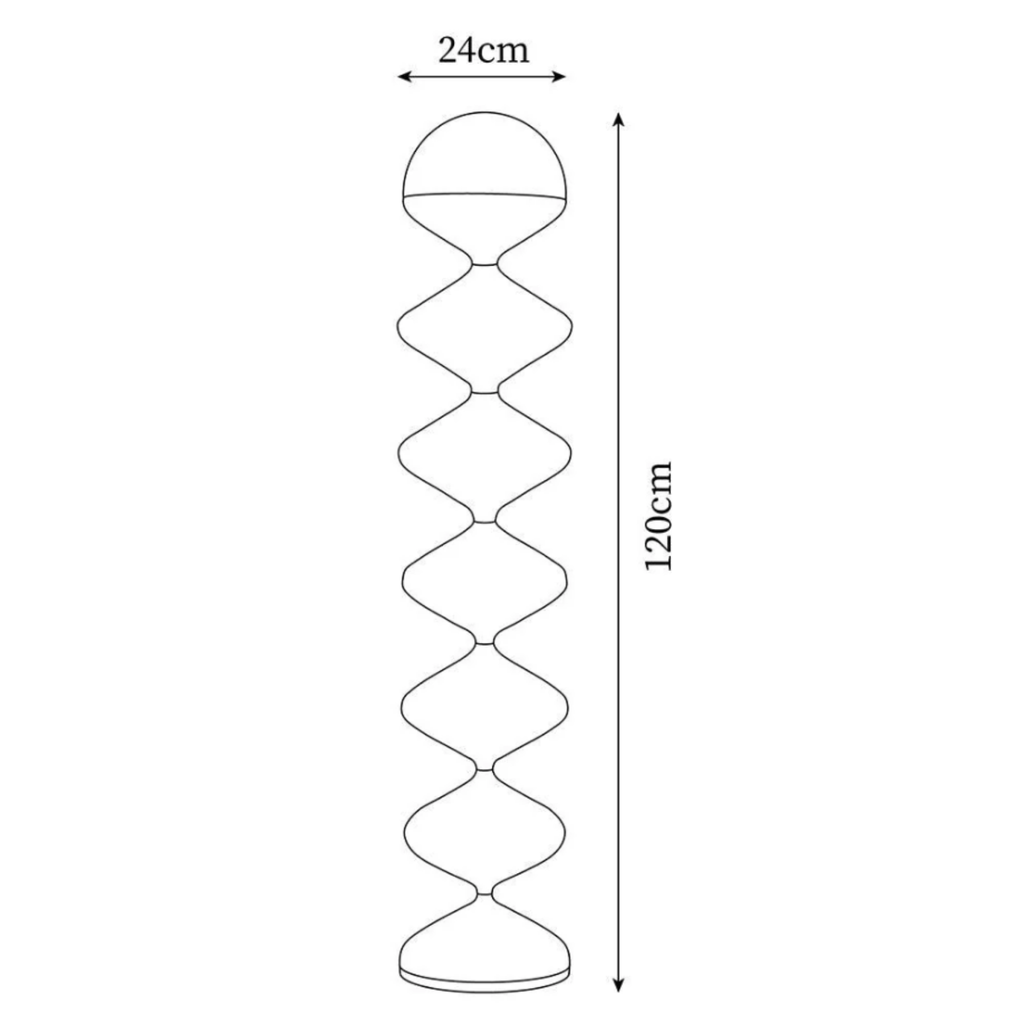 Dimensions of the Nordic cream gourd floor lamp