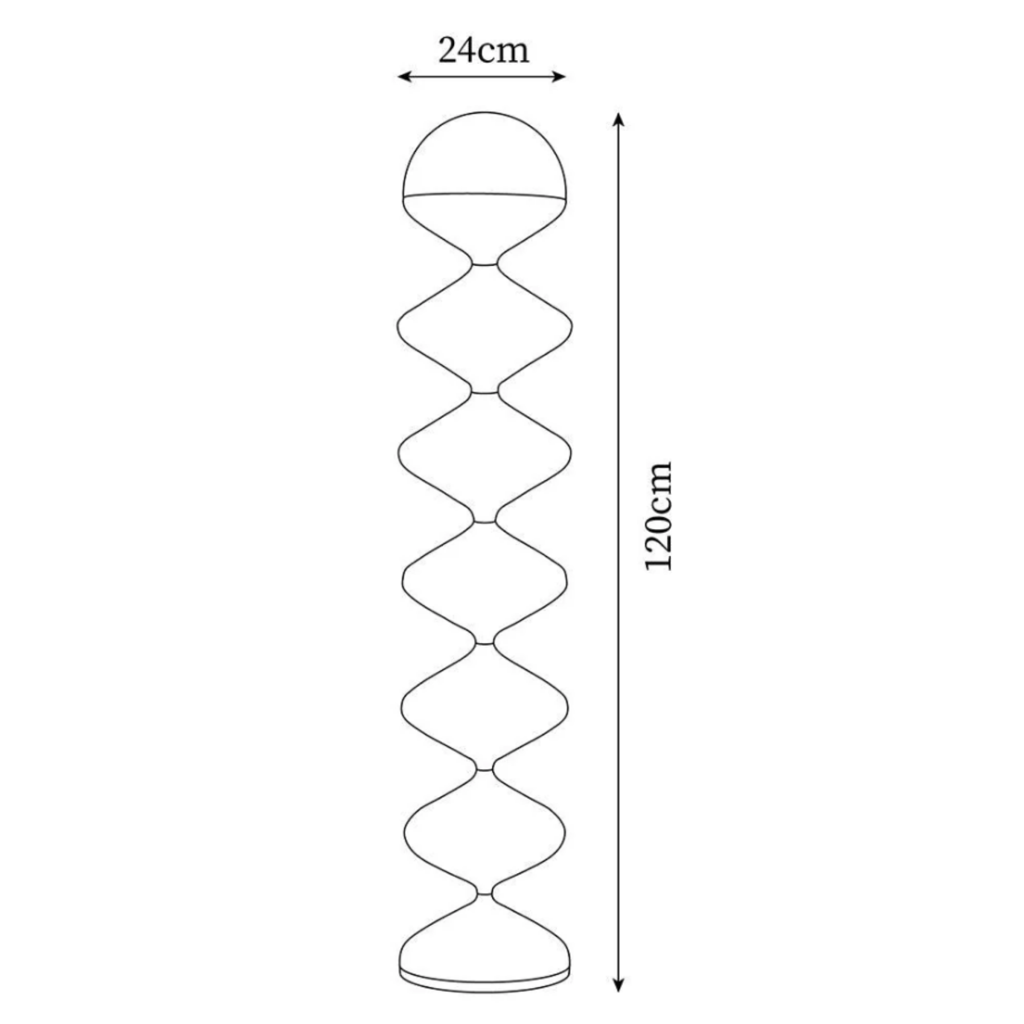 Dimensions of the Nordic cream gourd floor lamp