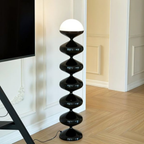Nordic cream gourd floor lamp in a luxury bedroom