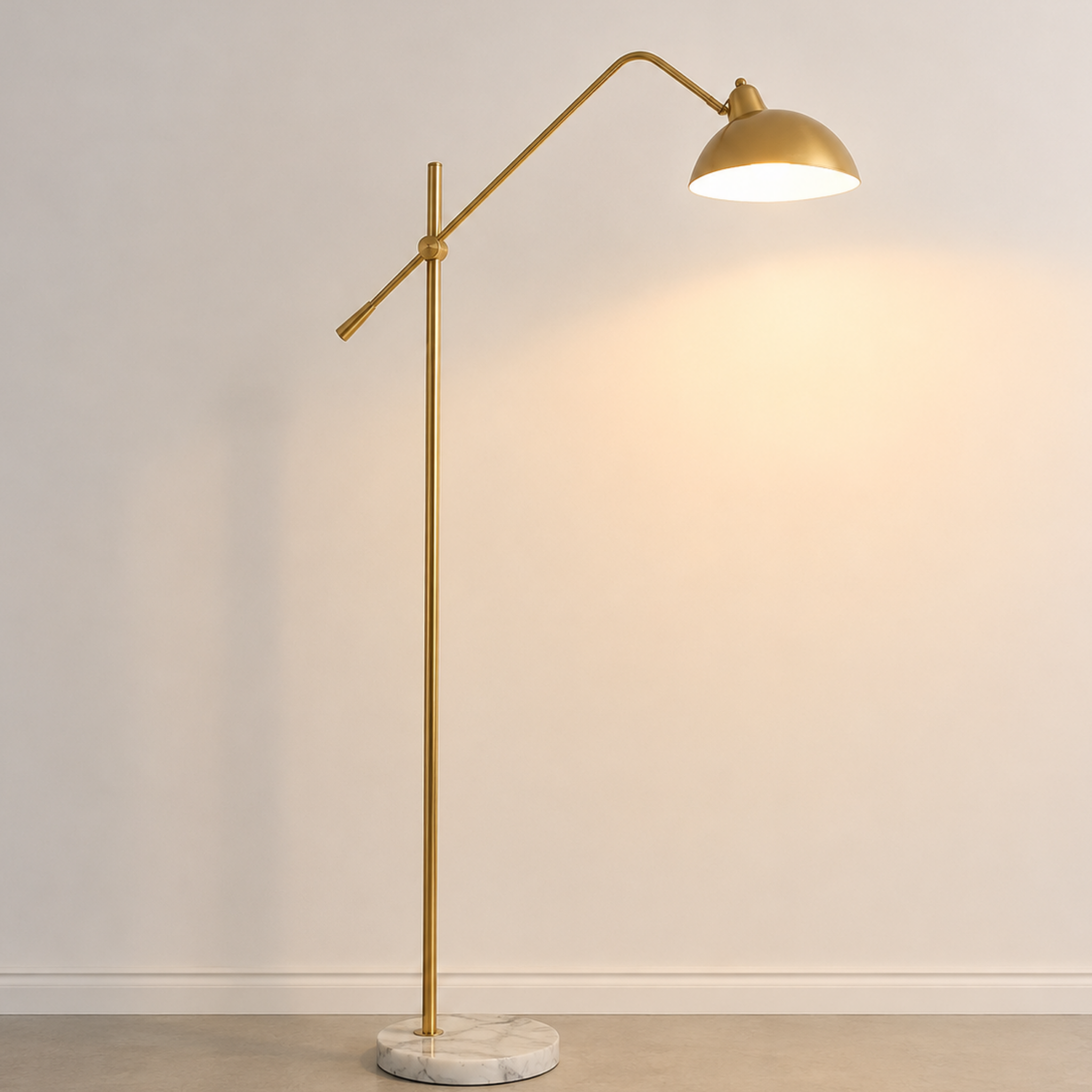 Nordic gold adjustable floor lamp with marble base