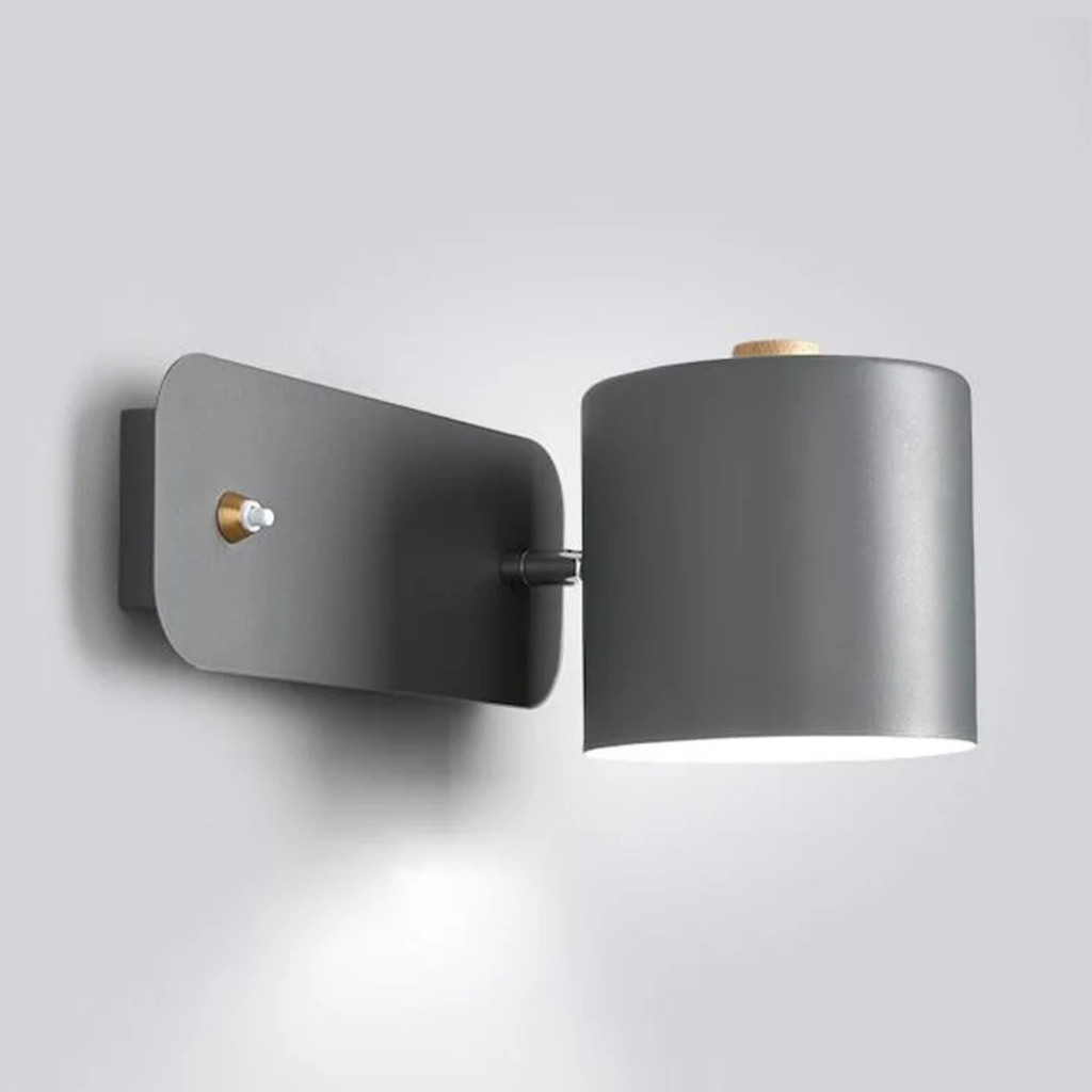 Angled view of the Nordic LED wall sconce