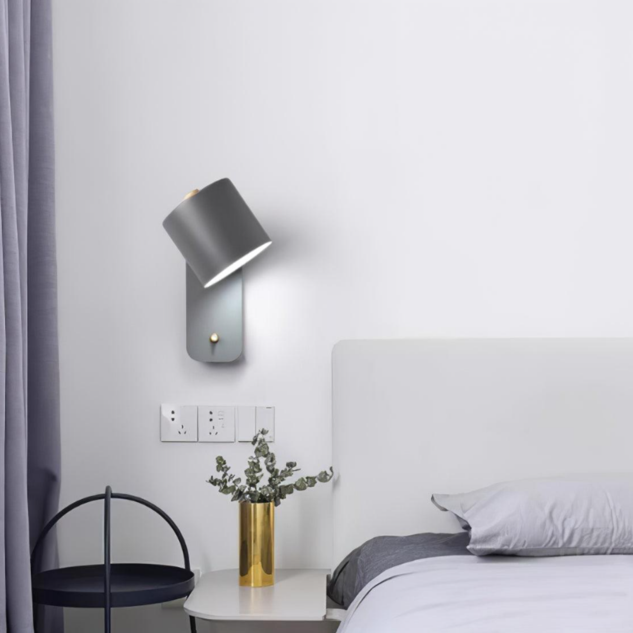 Nordic modern LED wall sconce in a bedroom