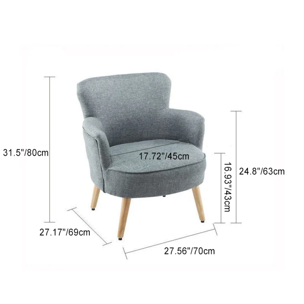 Dimensions of Nordic plaid accent chair