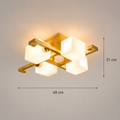 Dimensions of the Nordic solid wood flush mount ceiling light 4 lights