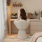 Back view of vanity stool with backrest