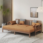 Pull-out solid wood sofa bed