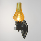 Retro wall sconce with tea crackle glass shade