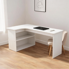 White corner desk with right-side layout