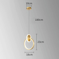 Modern round LED hanging light dimensions in gold