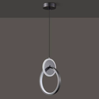 Modern round LED hanging light with light turned off