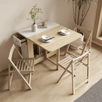 Scandinavian rectangular dining table with matching wooden chairs