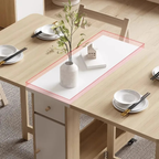 Details of the wooden dining table