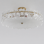 Scandinavian glass semi-flush mount ceiling light turned off