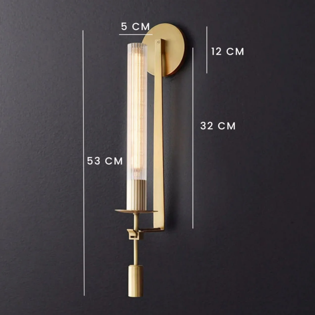 Dimensions of the Scandinavian modern wall sconce